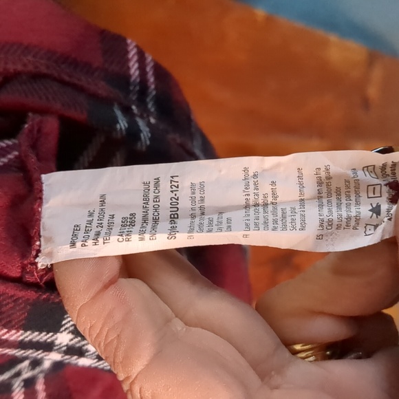 PLAYBOY* Shacket shirt blouse top button front long sleeve plaid pattern 2 pocke - Picture 8 of 11